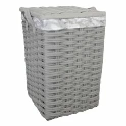 Floor Standing Hamper With Printed Marble Designed Liner, Medium