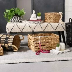 Found & Fable Kai Round X Weave Storage Basket, Small -comprehensive Shop found fable kai round x weave storage basket small 4