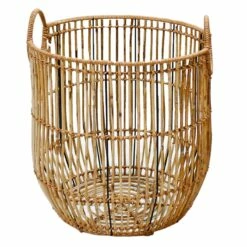 Found & Fable Round Rattan Storage Basket, Large