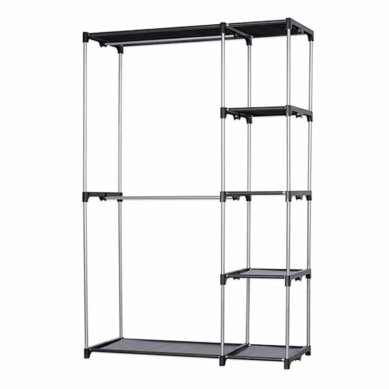 Freestanding Metal Closet Rack, Black 1 Freestanding Metal Closet Rack, Black