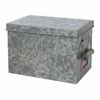 Galvanized Bin With Wood Handle, Small