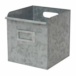 Galvanized Metal Open Square Bin