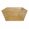 Geo Gold Metal Rectangle Storage Basket, Large