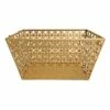 Geo Gold Metal Rectangle Storage Basket, Small
