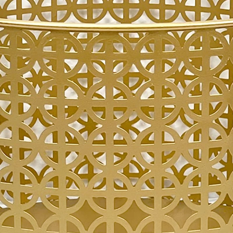 Geo Gold Round Metal Storage Basket, Large 2 Geo Gold Round Metal Storage Basket, Large - Image 2
