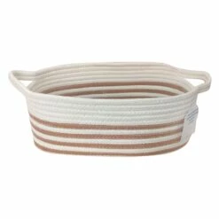 Glam Tan Stripe Rectangle Bins-Large