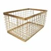 Gold Metal Rectangle Stacking Basket L