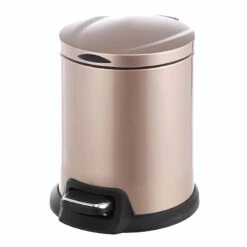 Gold Round Pedal Bin, 5l