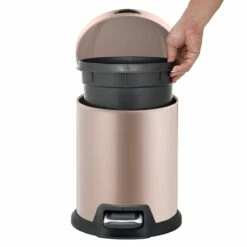Gold Round Pedal Bin, 5l -comprehensive Shop gold round pedal bin 5l 3