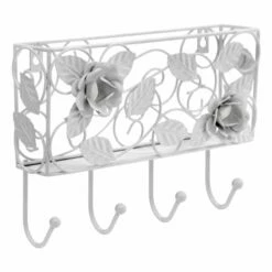 Grace Mitchell Rosa Matte White Mail & Key Wall Rack