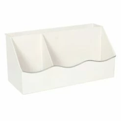 Grace Mitchell White With Silver Edges Desktop Organizer