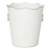 Grace Mitchell White With Silver Edges Trash Bin, 10.2"