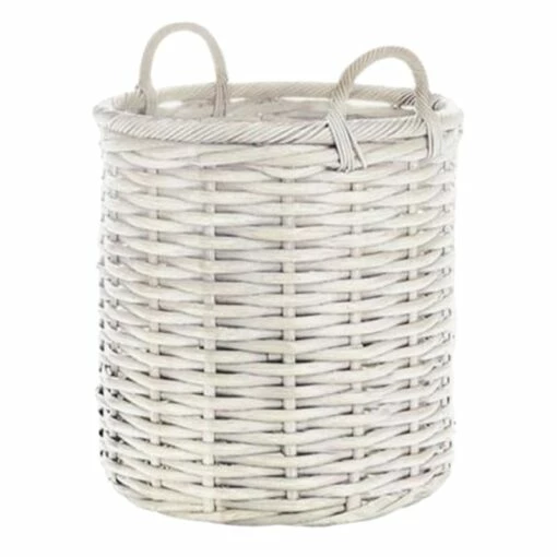 Grace Mitchell Whitewashed Round Willow Basket, Large -comprehensive Shop grace mitchell whitewashed round willow basket large