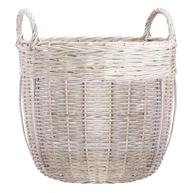 Grace Mitchell Whitewashed Willow Basket, Medium 1 Grace Mitchell Whitewashed Willow Basket, Medium