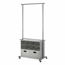 Grey Rolling Closet Organizer