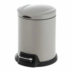 Grey Round Pedal Bin, 5L