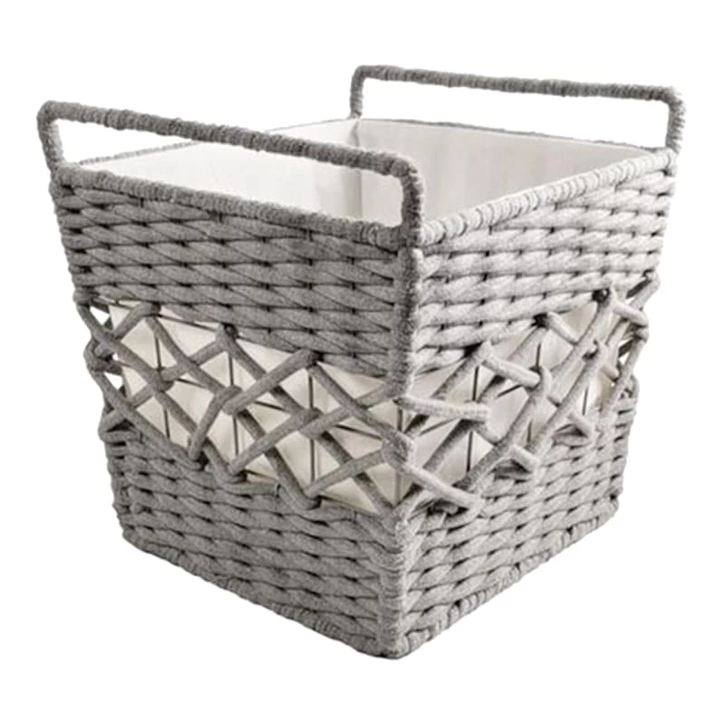 Grey Tapered Rope Laundry Hamper, Medium 1 Grey Tapered Rope Laundry Hamper, Medium