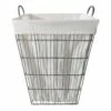 Grey Tapered Wavy Metal Wire Laundry Hamper, Medium