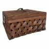 Honeybloom Chipwood Rectangle Storage Basket With Lid, Medium
