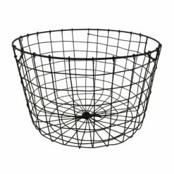 Honeybloom Tapered Dark Grey Metal Basket, Large