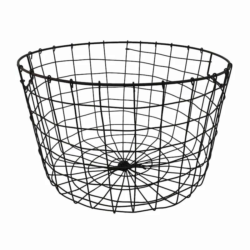 Honeybloom Tapered Dark Grey Metal Basket, Large 1 Honeybloom Tapered Dark Grey Metal Basket, Large