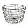 Honeybloom Tapered Dark Grey Metal Basket, Medium