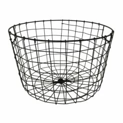 Honeybloom Tapered Dark Grey Metal Basket, Medium
