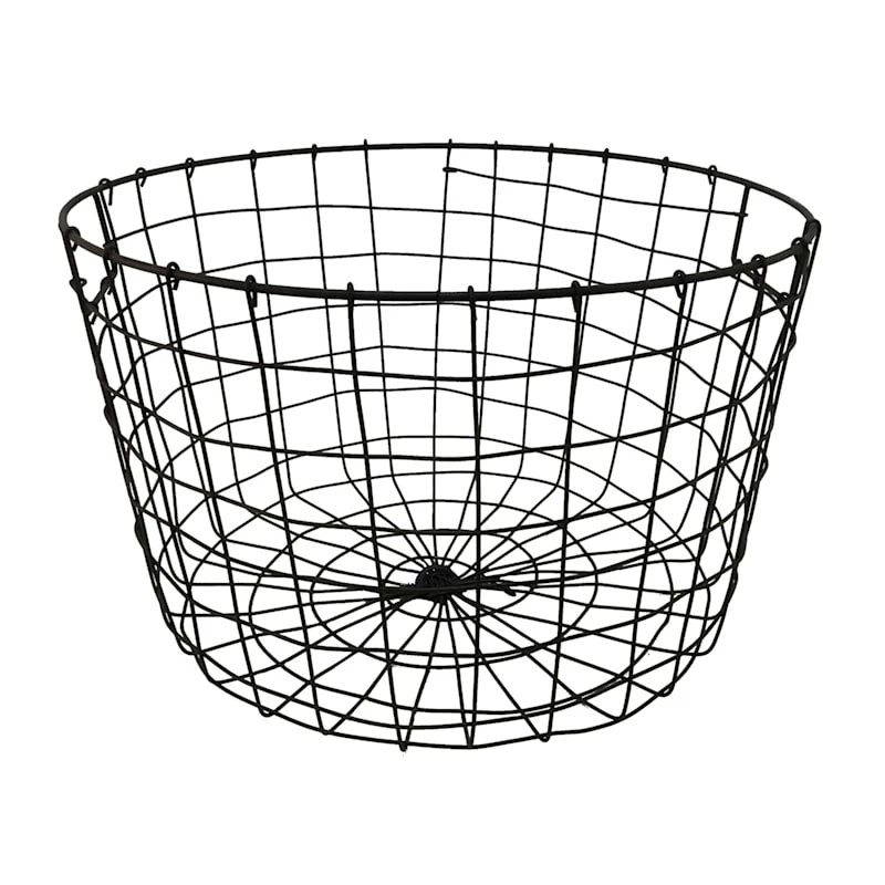 Honeybloom Tapered Dark Grey Metal Basket, Medium 1 Honeybloom Tapered Dark Grey Metal Basket, Medium