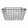 Honeybloom Tapered Dark Grey Metal Storage Basket, Medium