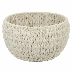 Ivory Cotton Rope Storage Basket, Large