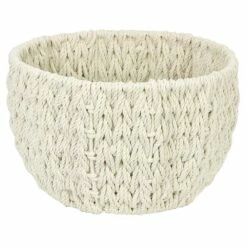 Ivory Cotton Rope Storage Basket, Medium