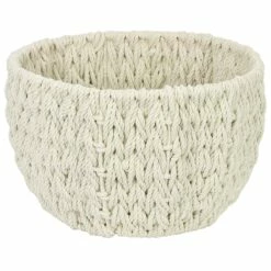 Ivory Cotton Rope Storage Basket, Small