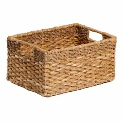 Joan Water Hyacinth Rectangle Storage Basket, Medium