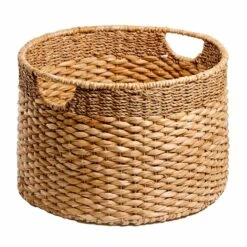 Joan Water Hyacinth Round Under The Bed Storage Basket, Large