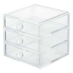 Laila Ali 3-Drawer Clear Modern Organizer