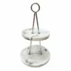 Laila Ali Chrome Jewelry Holder With Marble Base, 10"