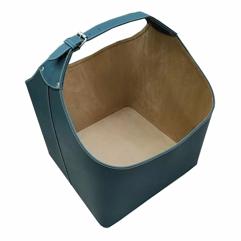 Laila Ali Grey Faux Leather Magazine Storage Bin, Large 2 Laila Ali Grey Faux Leather Magazine Storage Bin, Large - Image 2