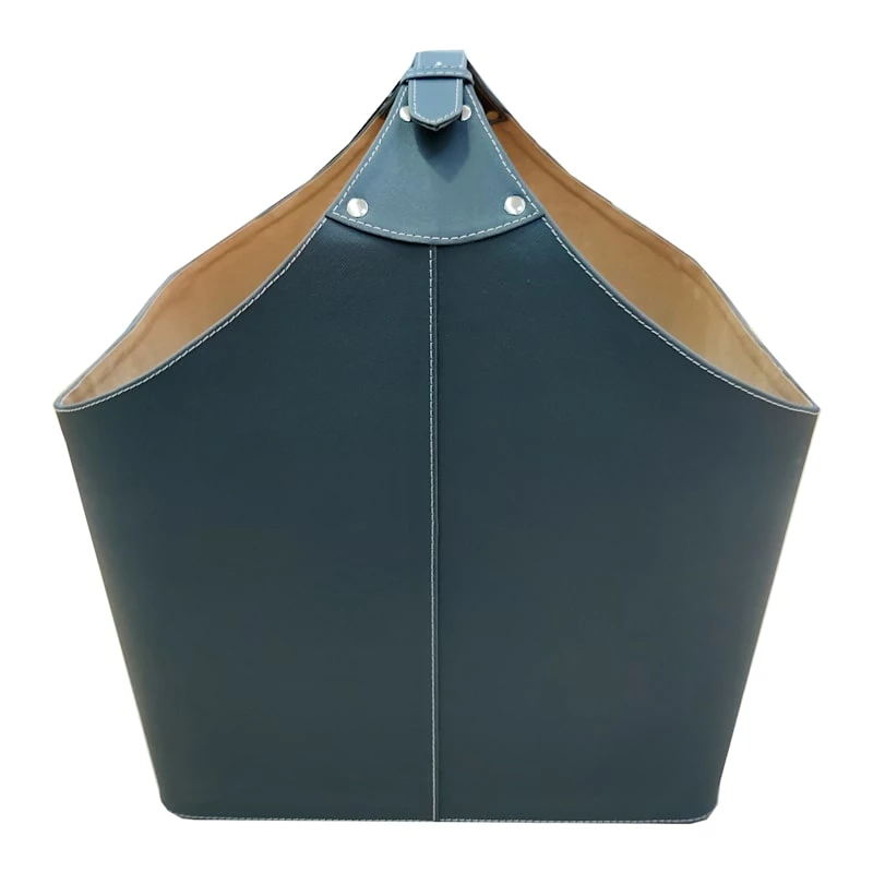 Laila Ali Grey Faux Leather Magazine Storage Bin, Large 1 Laila Ali Grey Faux Leather Magazine Storage Bin, Large