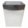 Laila Ali Silver Etched Metal Waste Can, 10"