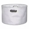 Light Grey Round Fabric Storage Basket, Large