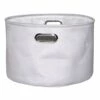 Light Grey Round Fabric Storage Basket, Small