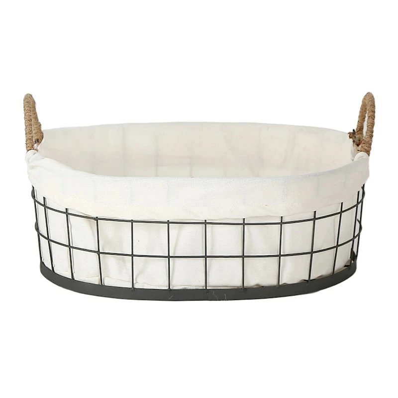 Lined Oval Storage Basket, Large 2 Lined Oval Storage Basket, Large - Image 2