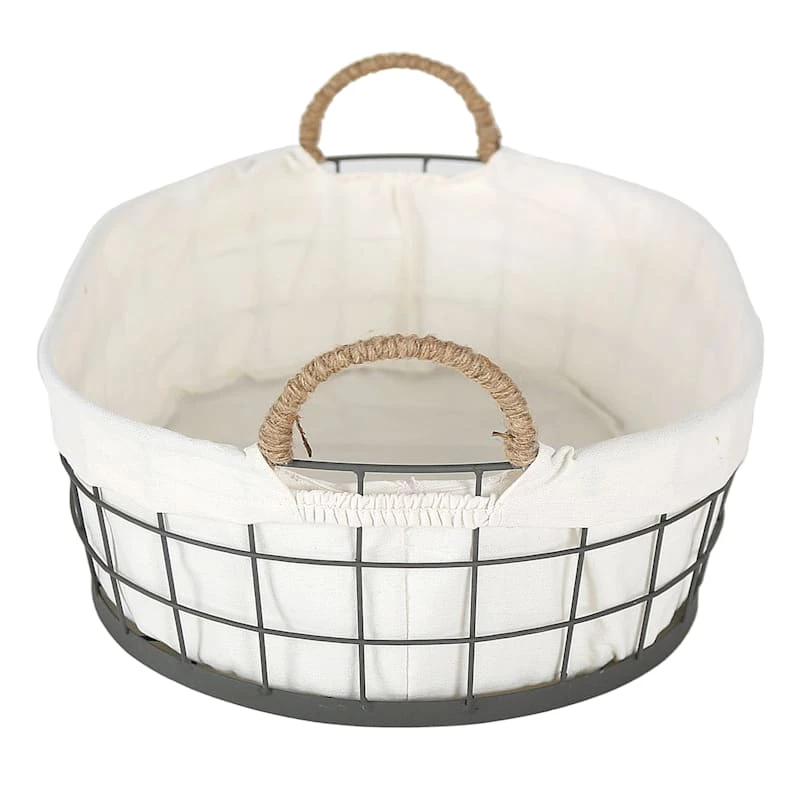 Lined Oval Storage Basket, Large 3 Lined Oval Storage Basket, Large - Image 3