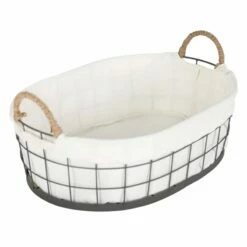 Lined Oval Storage Basket, Large