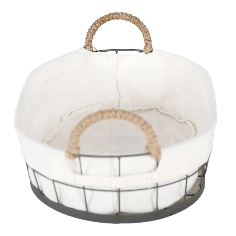 Lined Oval Storage Basket, Medium 3 Lined Oval Storage Basket, Medium - Image 3