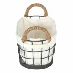 Lined Oval Wire Storage Basket, Small 5 Lined Oval Wire Storage Basket, Small -comprehensive Shop lined oval wire storage basket small 2