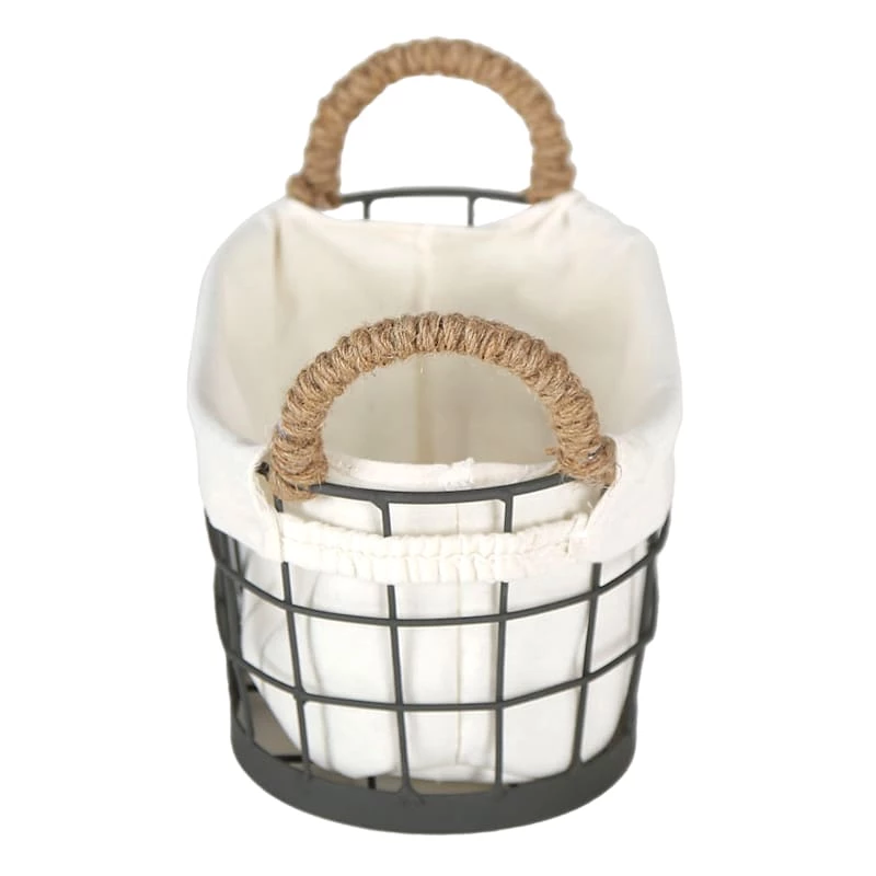 Lined Oval Wire Storage Basket, Small 3 Lined Oval Wire Storage Basket, Small - Image 3