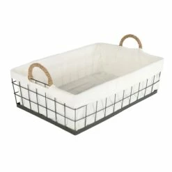 Lined Rectangle Wire Basket, Large