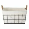 Lined Rectangle Wire Storage Basket, Large
