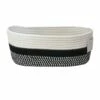 Marly Black Striped Round Storage Basket, Medium